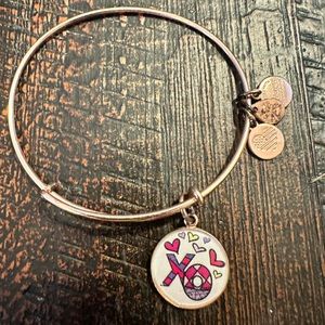 Alex and Ani Rose Gold XO Bangle Charm Bracelet